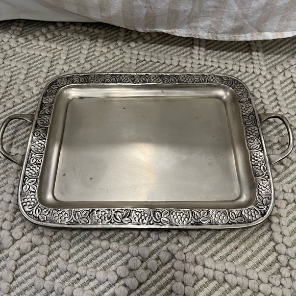 Pottery Barn Dining Pottery Barn Grape Print Stainless Serving Tray